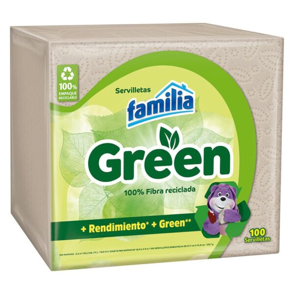 Servilletas FAMILIA Green doble hoja (100 und)