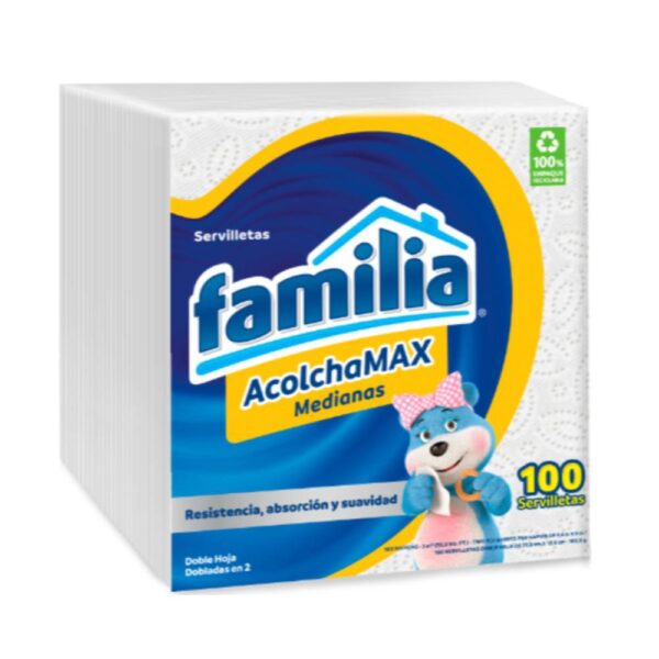 Servilletas FAMILIA blanca medíanas (100 und)