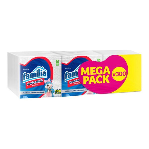 Servilletas FAMILIA Acolchamax normal blanca (300 und)