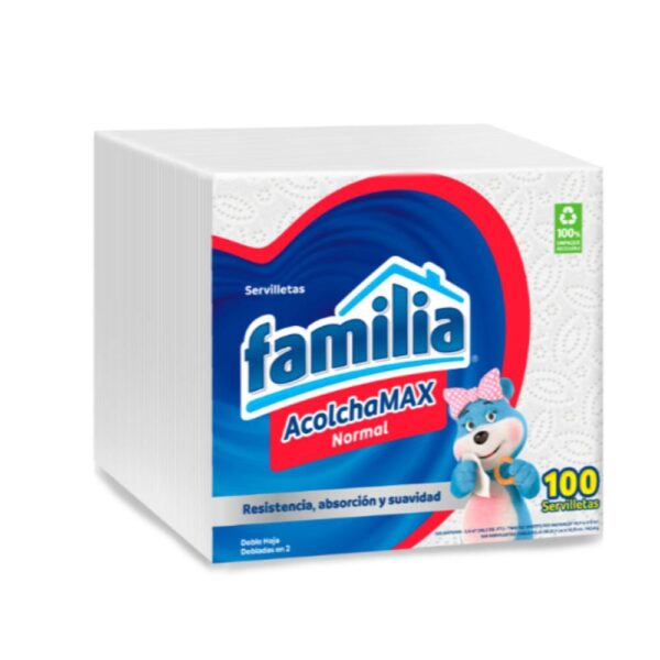 Servilletas FAMILIA Acolchamax normal blanca (100 und)