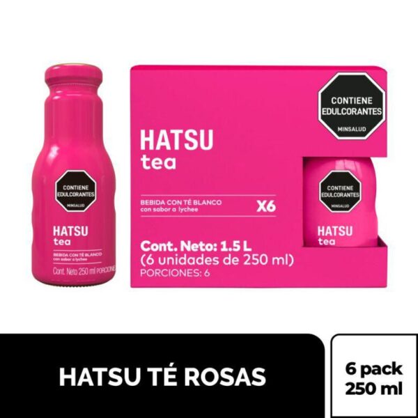 Té HATSU Rosa vidrio 250 ml x 6 und (1500 ml)