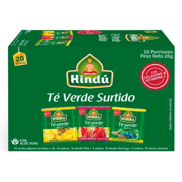 Te HINDU VERDE SURTIDOS COLAGENO VITAMI (26 gr)