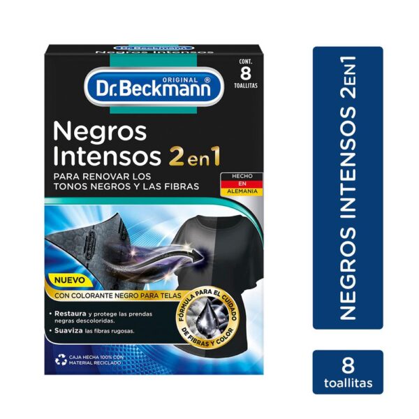 Toallitas DR. BECKMANN COLORANTE NEGROS INTENSOS TELA (8 und)