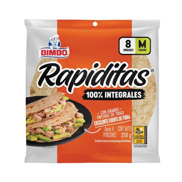 Tortillas BIMBO Integrales Tamaño M x8und (250 gr)