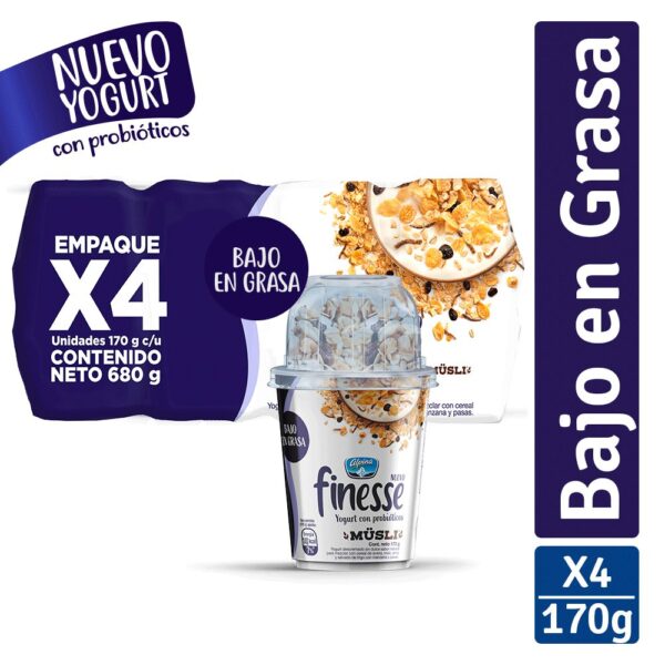 Yogurt FINESSE Natural cereal x4und (680 gr)