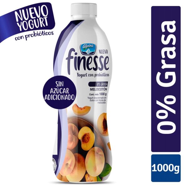 Yogurt FINESSE Melocotón botella (1000 gr)