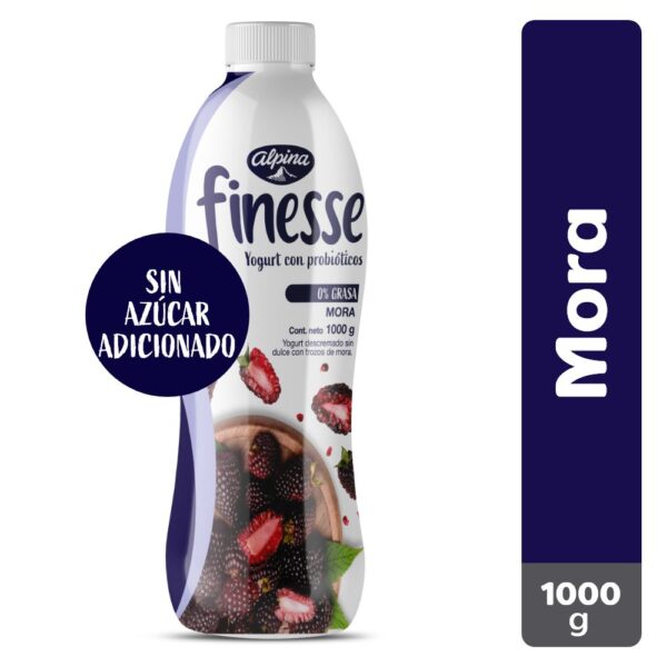 Yogurt FINESSE Mora botella (1000 gr)