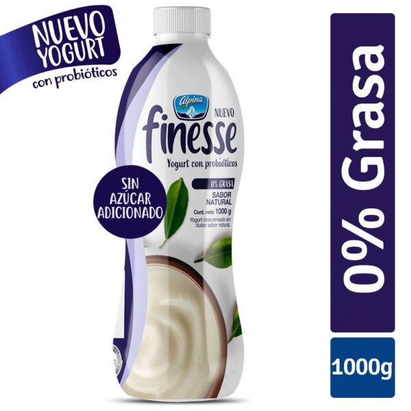 Yogurt FINESSE Natural botella (1000 gr)