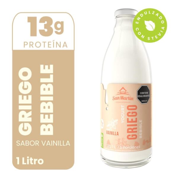 YOGUR GRIEGO BEBIBLE VAINILLA SAN MARTIN EXCELENTE FUENTE DE PROTEINA. (1000 ml)