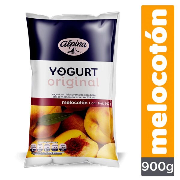 Yogurt ALPINA Original melocotón bolsa (848 ml)