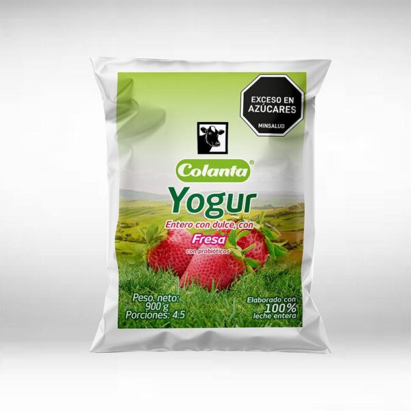 Yogur COLANTA Fresa Bolsa (900 gr)