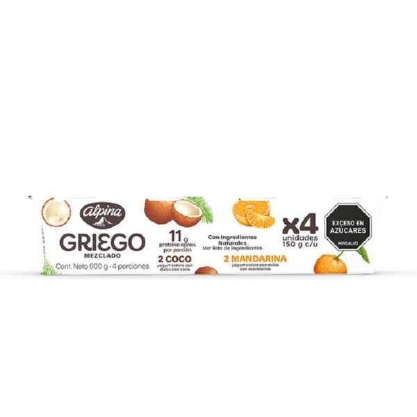 Yogurt griego ALPINA Coco mandarina (600 ml)