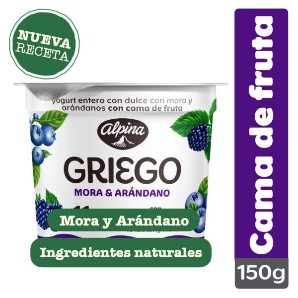 Yogurt griego ALPINA Mora y arándano (141 ml)