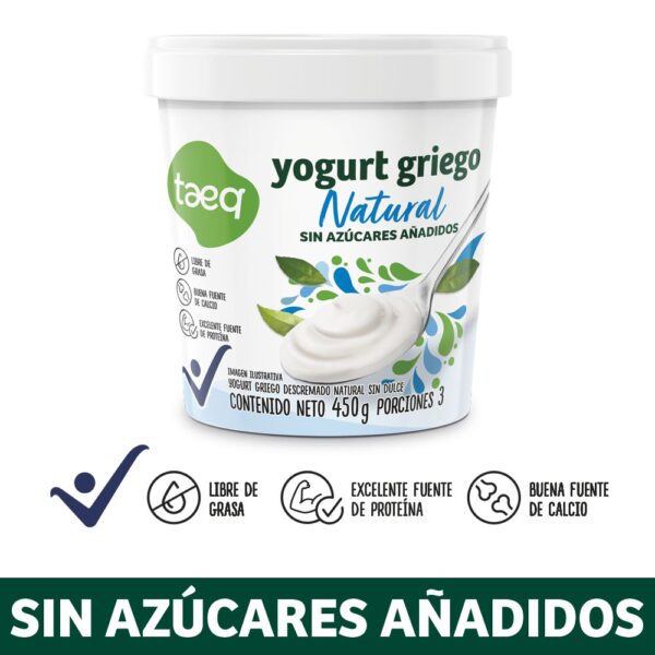 Yogurt griego TAEQ Nnatural sin azúcares añadidos (433 ml)