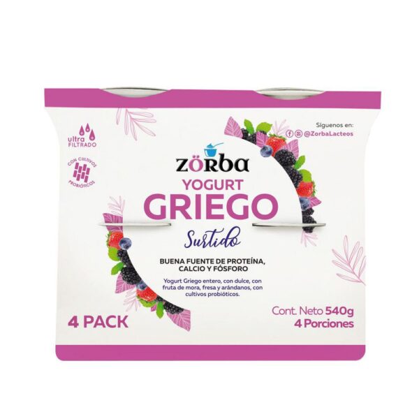 Yogurt ZORBA GRIEGO SURTIDO (540 gr)