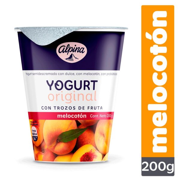 Yogurt ALPINA Original melocotón vaso (188 ml)