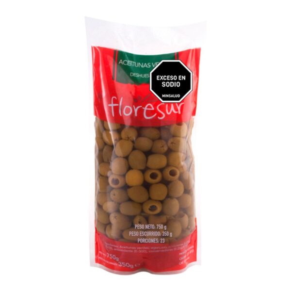 Aceitunas FLORESUR MARCA EXCLUSIVA Deshuesada En Bolsa Doypack (350 gr)