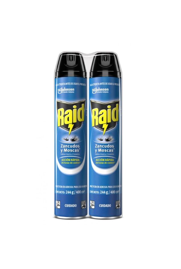 Insecticida Raid En Aerosol Mata Insectos Voladores 2und 800ml