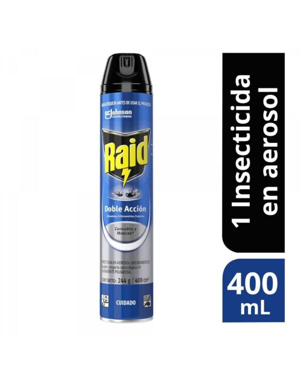 Insecticida Raid Aerosol Mata Moscas Y Mosquitos 400ml