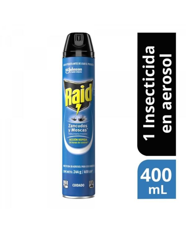 Raid Insecticida Aerosol Mata Insectos Voladores 400ml