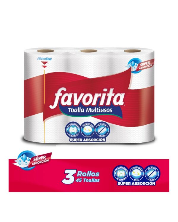 Toalla De Cocina Favorita 45 Hojas Triples X3 Unds