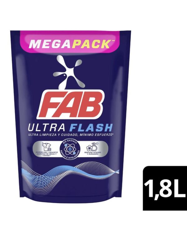 Detergente Líquido Fab Ultra Flash 1800 Ml