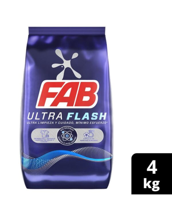 Detergente Polvo Fab Ultra Flash 4 Kg