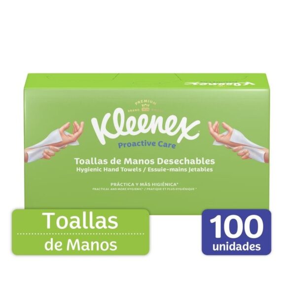 Toalla De Mano Desechables Kleenex 100 Unds