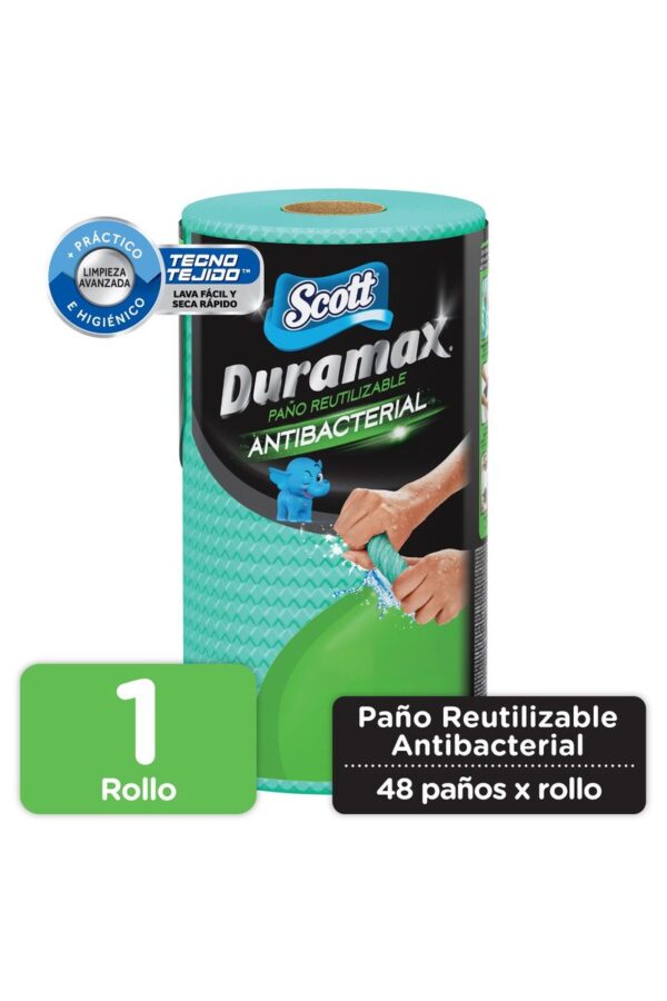 Toalla De Papel Reutilizable Scott Duramax Antibacterial 1 Rollo X48 Hojas