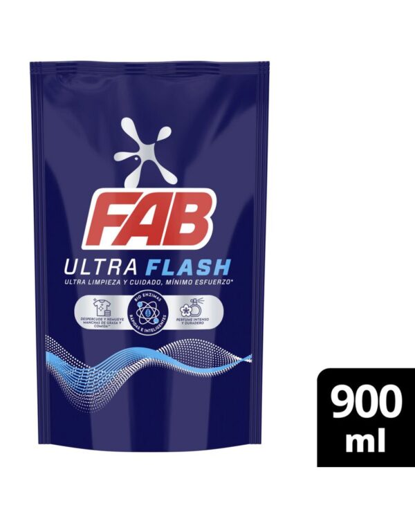 Detergente Líquido Fab Ultra Flash 900 Ml