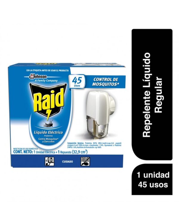 Repelente Raid Para Insectos Voladores Und + Repuesto 65g