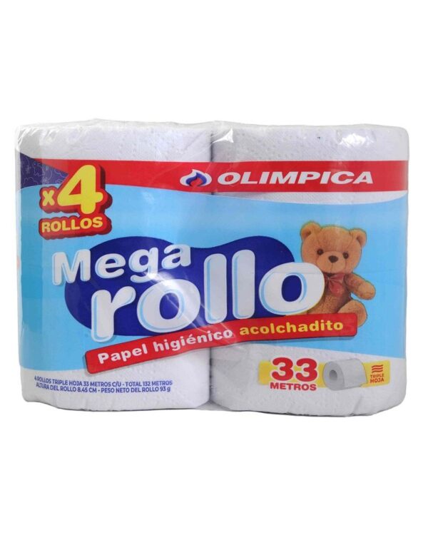 Papel Higiénico Olimpica Triple Hoja 33 Mts X4 Unds