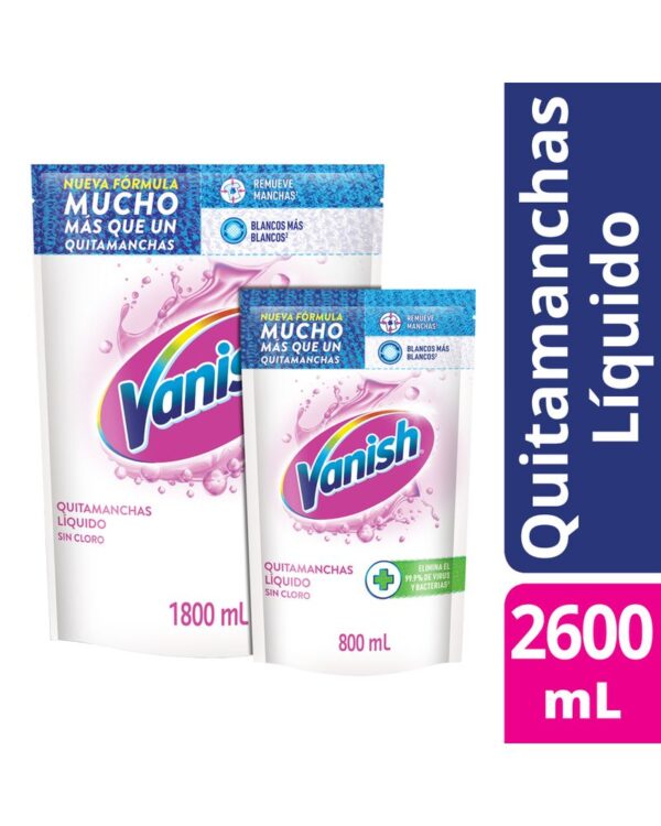 Quita Manchas Vanish Líquido Blanco 1800 Ml + 800 Ml