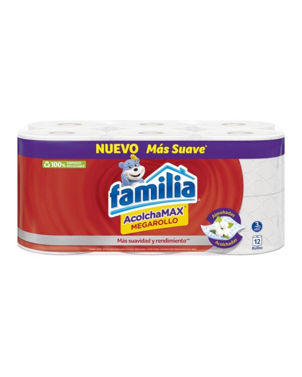 Papel Higiénico Familia Acolchamax Mega Rollo 29,6 Mts X12 Unds