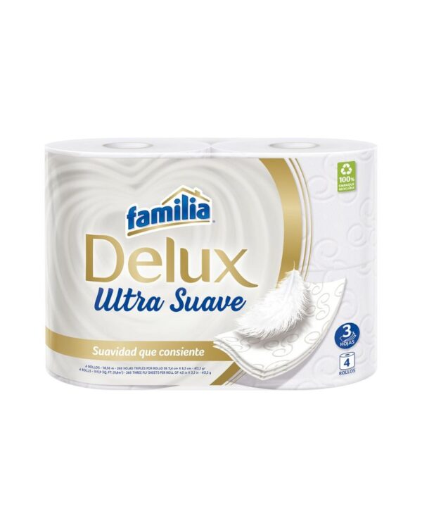 Papel Higiénico Familia Delux Ultra Suave 29 Mts X4 Unds