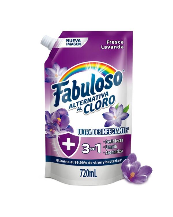 Limpia Pisos Fabuloso Alternativa Al Cloro Fresca Lavanda 720ml