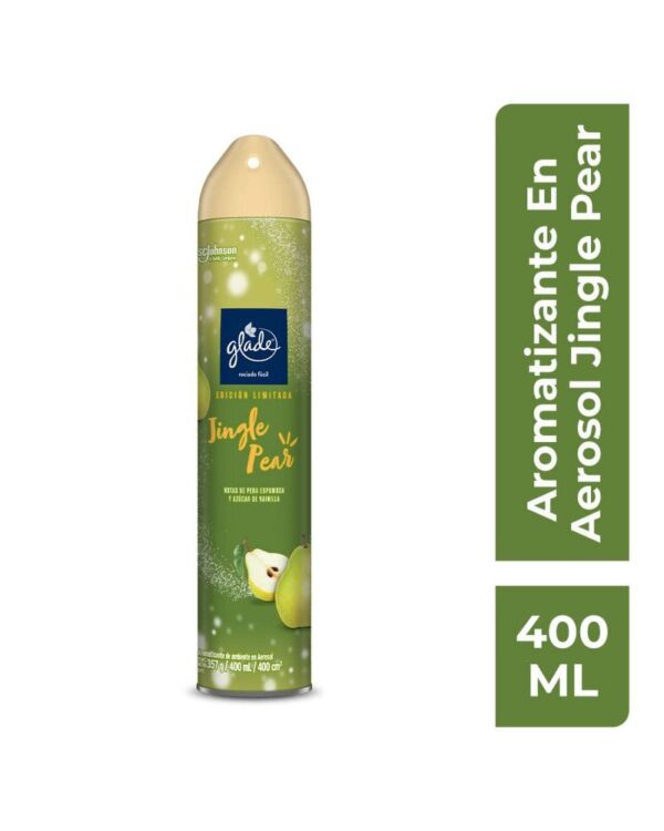 Ambientador Glade Aerosol Jingle Pear Edición Limitada 400 Ml