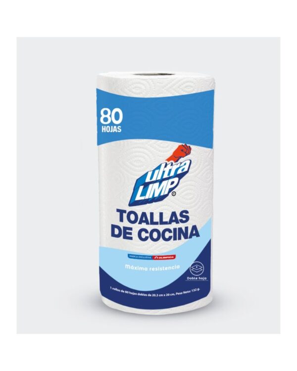 Toalla De Cocina Ultralimp Doble Hoja X80 Hojas