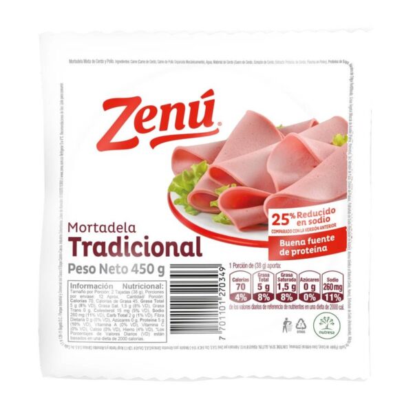 Mortadela tradicional Zenú x450g