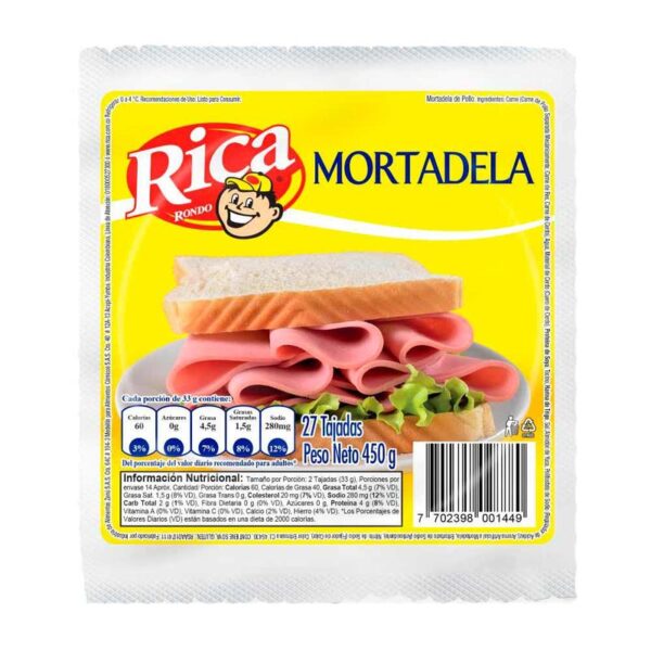 Mortadela Rica 27 tajadas x450g