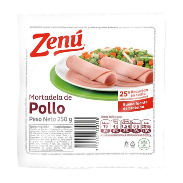 Mortadela de pollo Zenú x250g