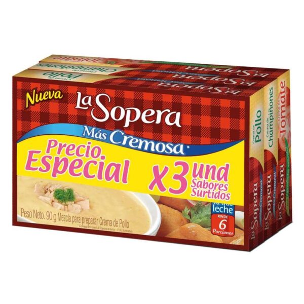 Crema La Sopera surtida x3und x90g c-u