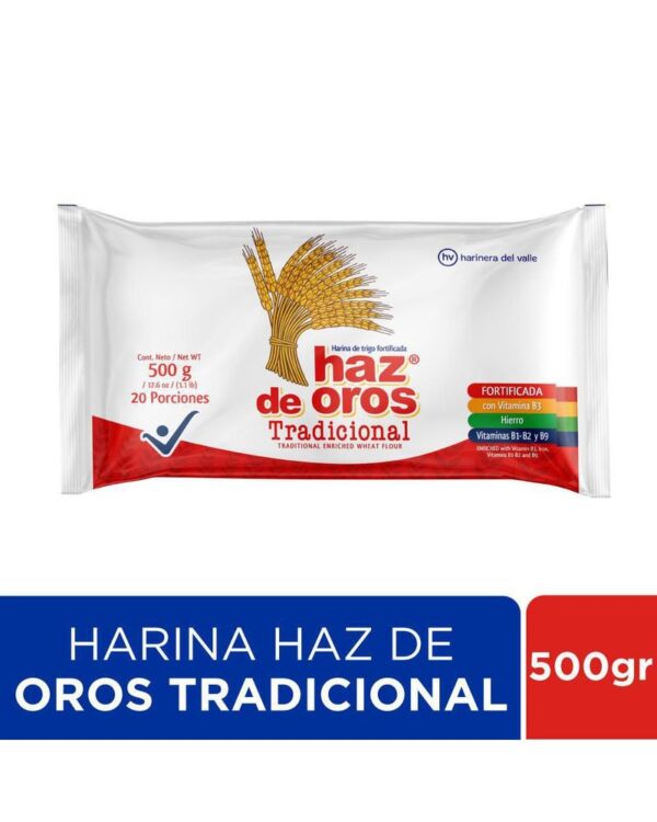 Harina de trigo HAZ DE OROS tradicional (500 gr)