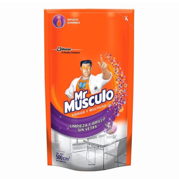 Repuesto Mr Musculo limpiador de vidrios fragancia lavanda x500ml