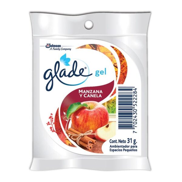 Ambientador En Gel De Bolsa Para Espacios Pequeños Manzana Y Canela Glade x31g