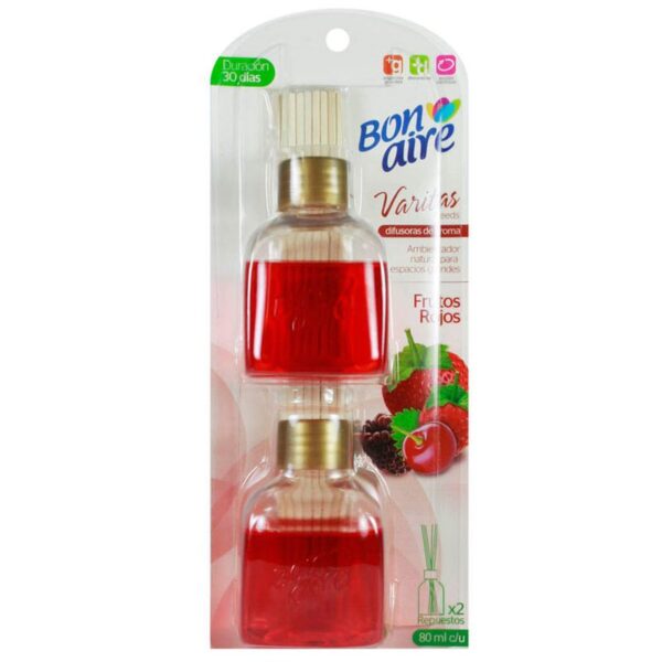 Ambientador Bonaire Varitas Frutos Rojos x2 und x80ml