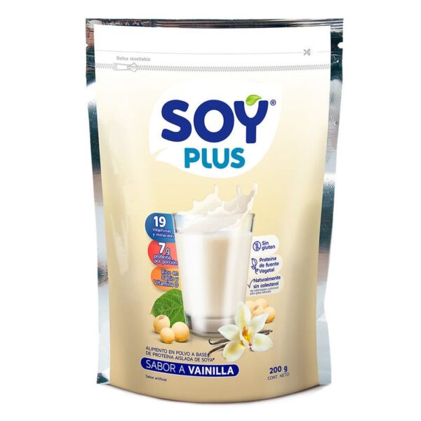 Bebida de soya Soy Plus vainilla en polvo x200g