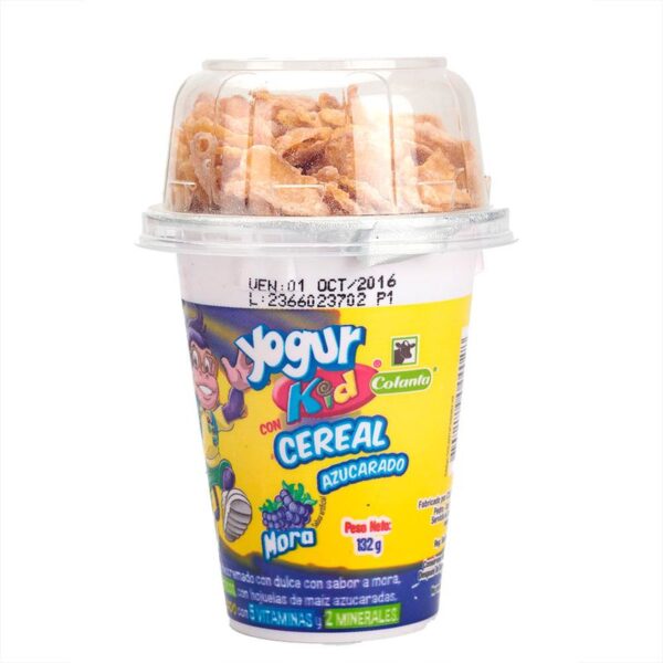 Yogurt Colanta Kid mora con cereal x132g