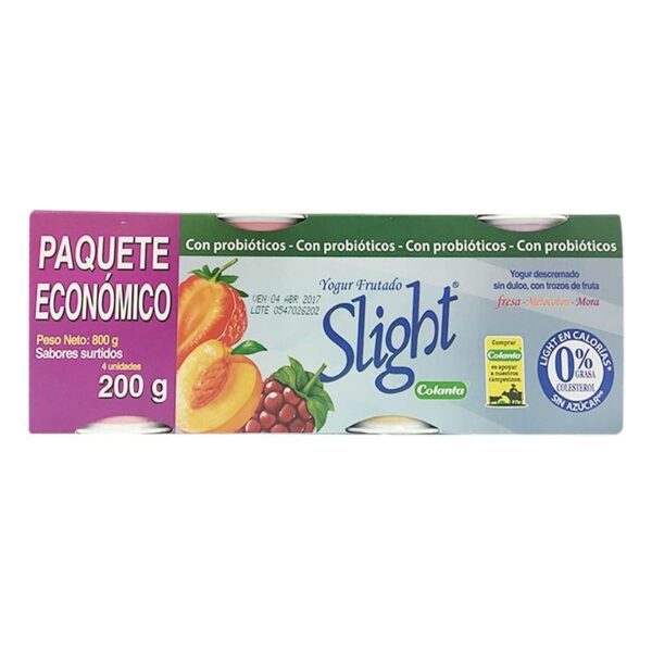 Yogurt Colanta Slight surtido x4und x200g c-u