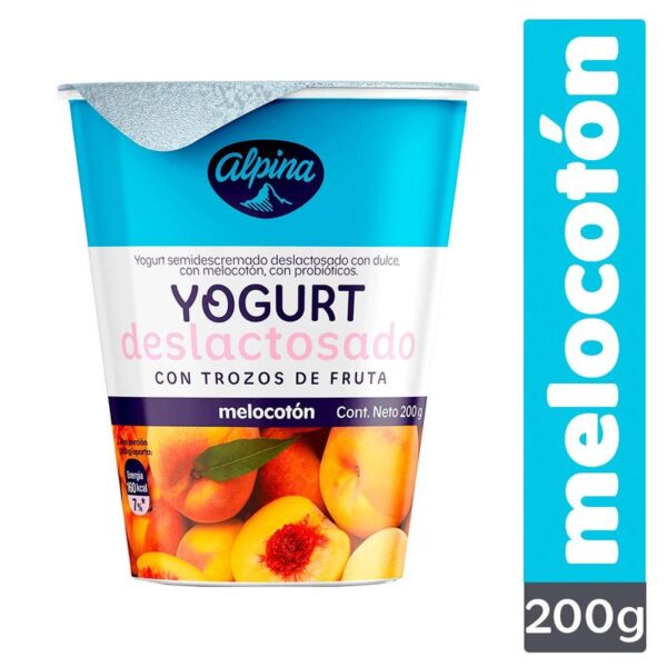 Yogurt deslactosado Alpina melocotón x200ml